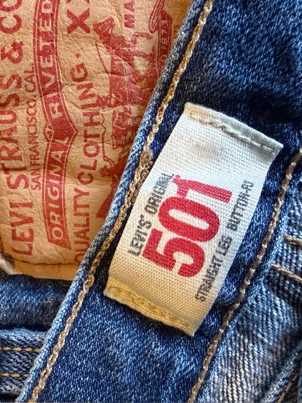 Levi's Straight Leg 501 Jeans in Classic Blue Denim